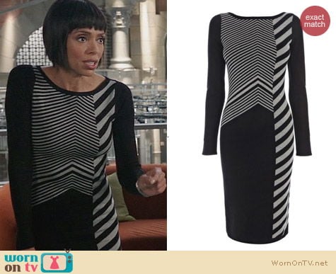 Bones Fashion: Karen Millen Graphic Chevron Knit Dress worn by Tamara Taylor