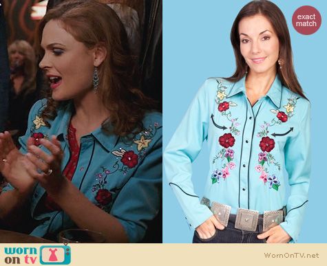 Fashion of Bones: Scully Turquoise Ponderosa Shirt worn by Emily Deschanel