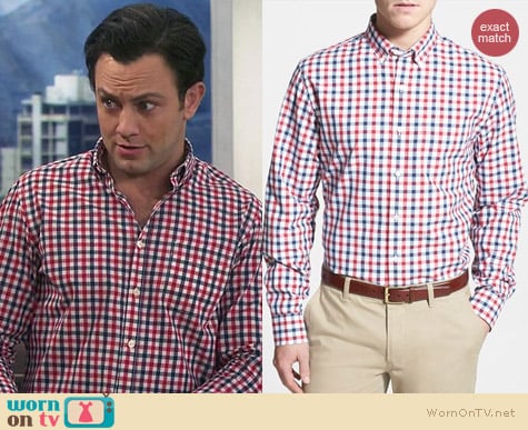 Bonobos Check Republic Gingham Shirt worn by Jonathan Sadowski on Young & Hungry