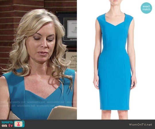 BOSS Delura Sheath Aqua worn by Ashley Abbott (Eileen Davidson) on The Young and the Restless