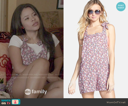 BP Floral Print Short Overalls worn by Mariana Foster (Cierra Ramirez) on The Fosters