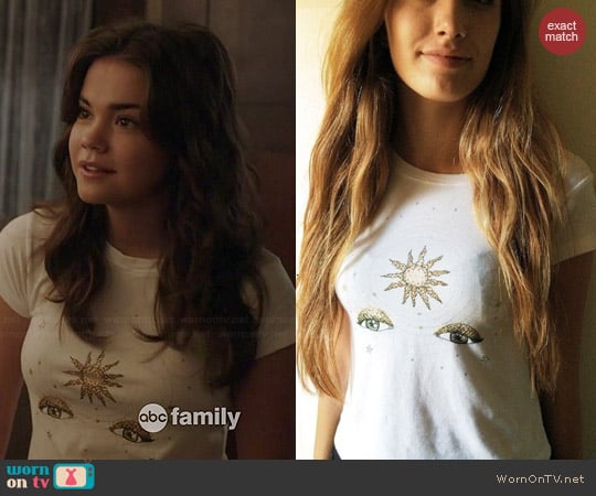 Brandy Melville Ali Golden Sun Eyes Top worn by Callie Jacob (Maia Mitchell) on The Fosters