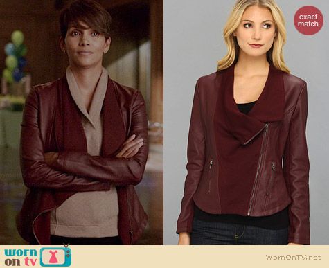 Brigitte Bailey Oxblood Alyssa Jacket worn by Halle Berry on Extant