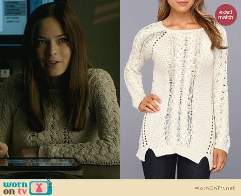 Brigitte Bailey Kya Sweater in White Bleach worn by Kristin Kreuk on Beauty and the Beast