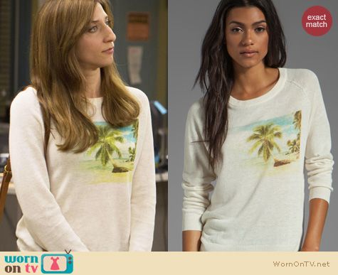 Brooklyn 99 Fashion: Joie Vintage Photo Print Sweater worn by Chelsea Peretti