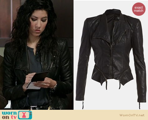 Brooklyn 99 Fashion: BlankNYC Faux Leather Jacket worn by Stephanie Beatriz