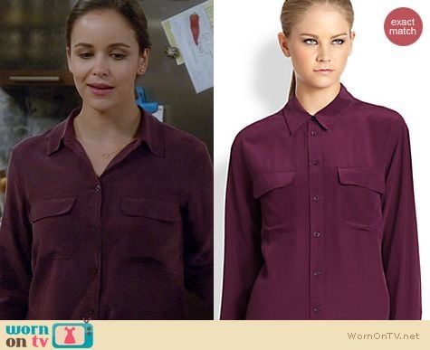 Brooklyn 99 Fashion: Equipment Signature blouse in Cabernet worn by Melissa Fumero