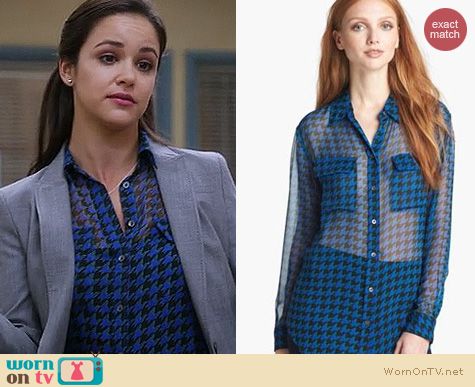 Brooklyn 99 Fashion: Equipment Signature Houndstooth Blouse worn by Melissa Fumero