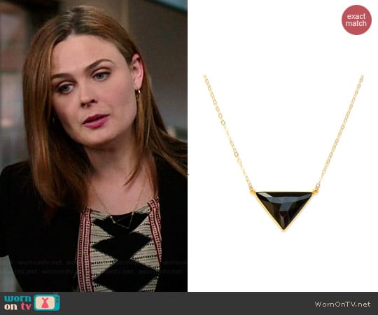 Brooklyn Designs Illiana Black Onyx Triangle Necklace worn by Emiliy Deschanel on Bones