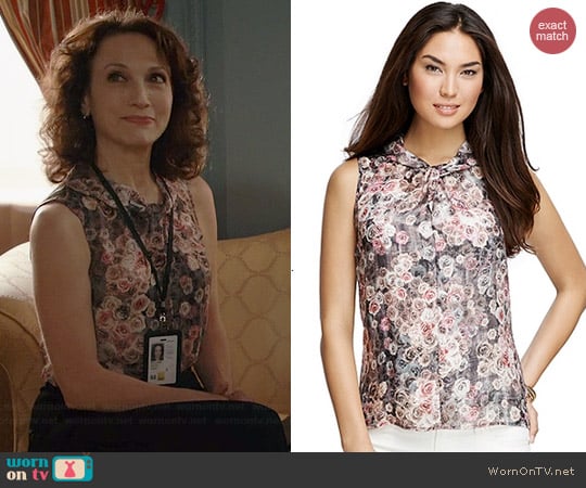 Brooks Brothers Floral Sleeveless Blouse worn by Bebe Neuwirth on Madam Secretary