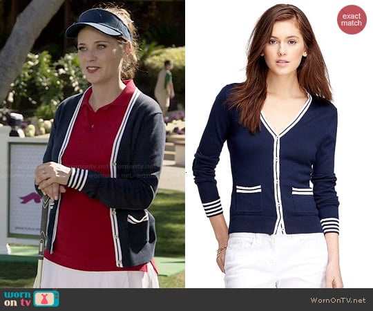 Brooks Brothers Supima Cotton Cardigan worn by Jessica Day (Zooey Deschanel) on New Girl