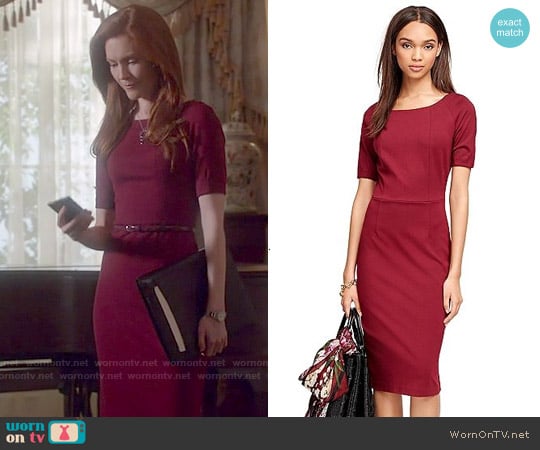 Brooks Brothers Wine Ponte Knit Dress worn by Abby Whelan (Darby Stanchfield) on Scandal