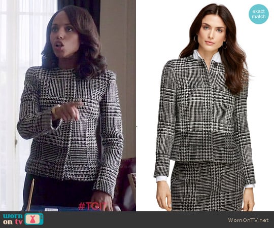 Brooks Brothers Wool Blend Boucle Jacket worn by Olivia Pope (Kerry Washington) on Scandal