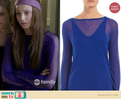 Bunheads Fashion: Alexander Wang Sheer boatneck tunic in indigo worn by Melanie