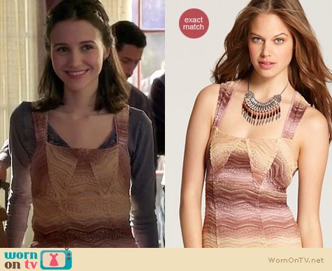 Bunheads Fashion: Free People nude combo dress worn by Julia Goldani Telles