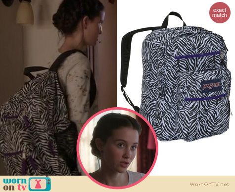 Bunheads Fashion: Jansport Zebra backpack carried by Sasha