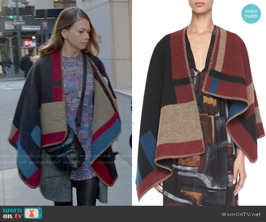 Burberry Check Blanket Poncho worn by Liza Miller (Sutton Foster) on Younger