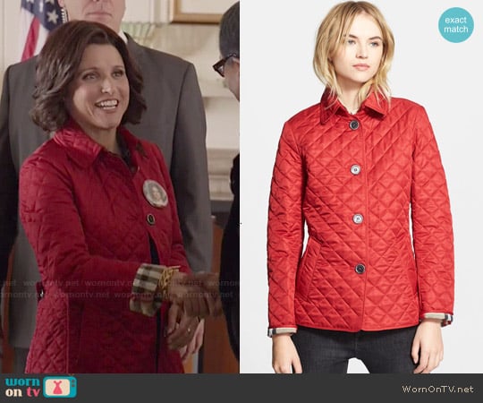 Burberry Copford Quilted Jacket worn by Selina Meyer (Julia Louis-Dreyfus) on Veep