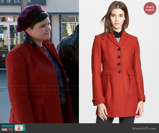 Burberry Elmwynn Leather Trim Coat worn by Mary Margaret (Ginnifer Goodwin) on Once Upon A Time