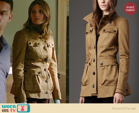 Burberry Leather Detail Field Jacket worn by Stana Katic on Castle