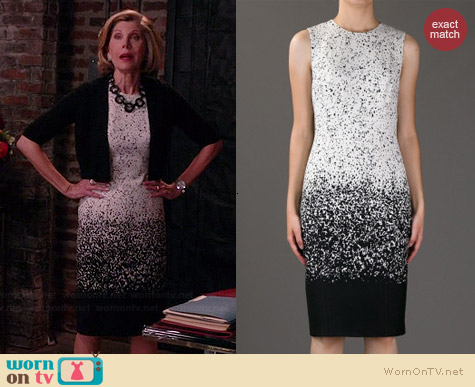 Burberry Prorsum Degrade Knit Dress worn by Christine Baranski on The Good Wife