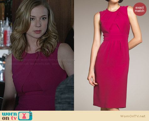 Burberry Purple Twist Front Silk Dress worn by Emily VanCamp on Revenge