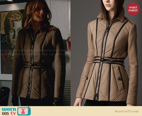 Burberry Ribbed Quilt Jacket worn by Stana Katic on Castle