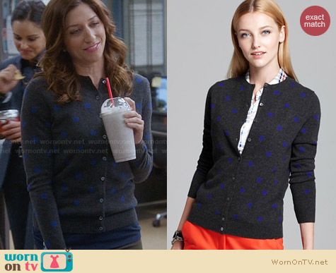 C By Bloomingdales Cashmere Polka Dot Cardigan worn by Chelsea Peretti on Brooklyn 99