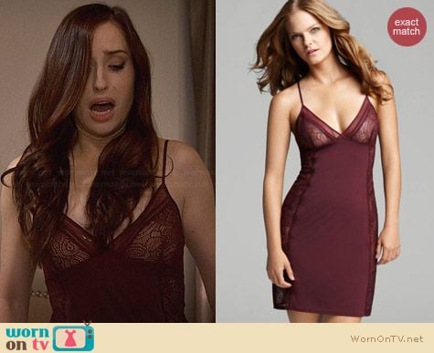 Calvin Klein Black Label Burgundy Chemise worn by Zoe Lister Jones on FWBL