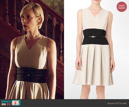 Calvin Klein Colorblock Belted Fit & Flare Dress worn by Bonnie Winterbottom (Liza Weil) on How to Get Away with Murder