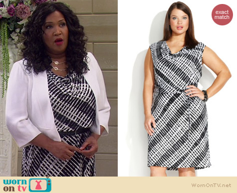 Calvin Klein Geo Print Cowl Neck Dress worn by Kym Whitley on Young & Hungry