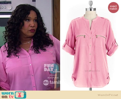 Calvin Klein Zip Pocket Blouse worn by Kym Whitley on Young & Hungry