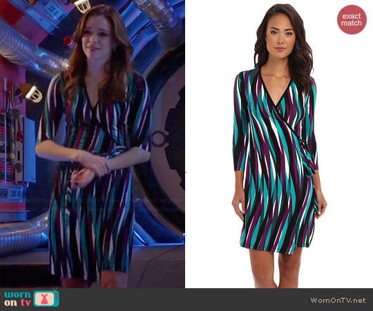 Calvin Klein Rayon Printed Wrap Dress worn by Caitlin Snow on The Flash