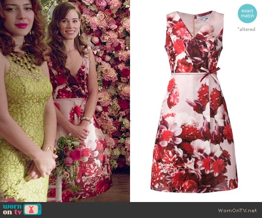 Carolina Herrera Floral Print A-Line Dress worn by Charlotte Grayson (Christa Allen) on Revenge