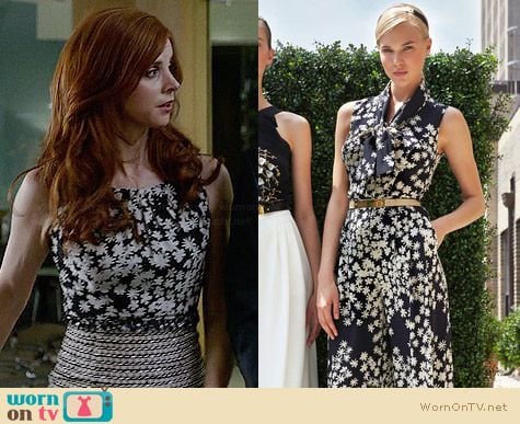 Carolina Herrera Resort 2014 Collection Floral Top worn by Sarah Rafferty on Suits