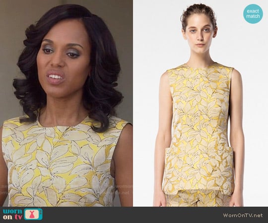 Carolina Herrera Spring 2016 Collection Yellow Top worn by Olivia Pope (Kerry Washington) on Scandal