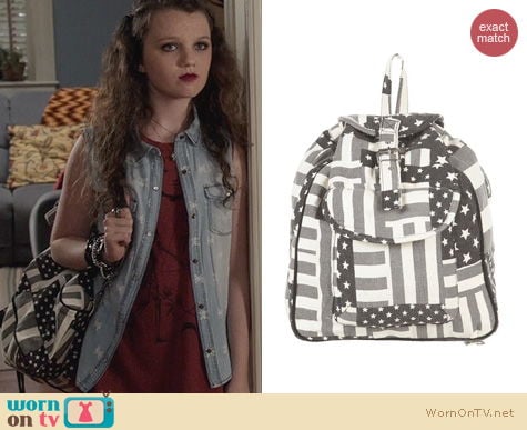 The Carrie Diaries Bags: Topshop American Flag Backpack worn by Stefania Owen