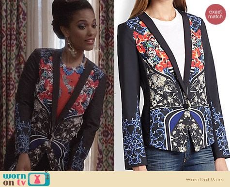 The Carrie Diaries Clothes: Clover Canyon Royal Egg Blazer worn by Freema Agyeman