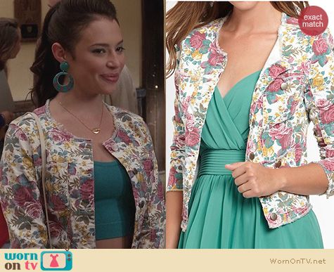 The Carrie Diaries Clothes: Guess Floral Denim Jacket worn by Donna LaDonna