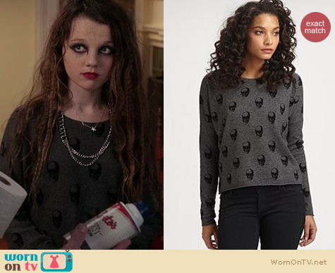 The Carrie Diaries Fashion: 360 Sweater Jackaline skull pullover worn by Dorrit Bradshaw