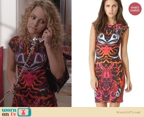 The Carrie Diaries Fashion: Alexander McQueen Mirror Print Cap Sleeve Dress worn by AnnaSophia Robb