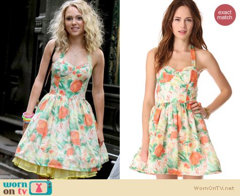 The Carrie Diaries Fashion: Alice + Olivia Fleur bustier dress worn by AnnaSophia Robb