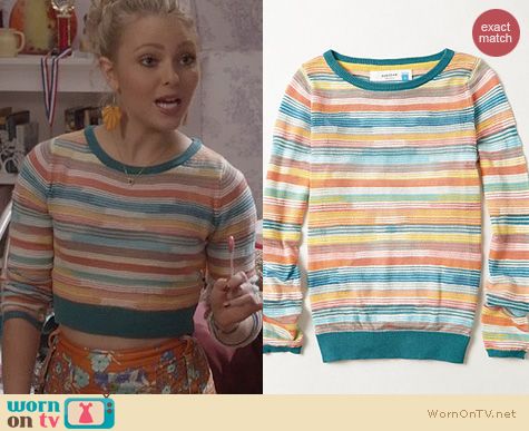 The Carrie Diaries Fashion: Anthropologie Sheerstripe Pullover worn by AnnaSophia Robb