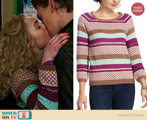 The Carrie Diaries Fashion: Anthropologie Striated Sparkle sweater worn by AnnaSophia Robb