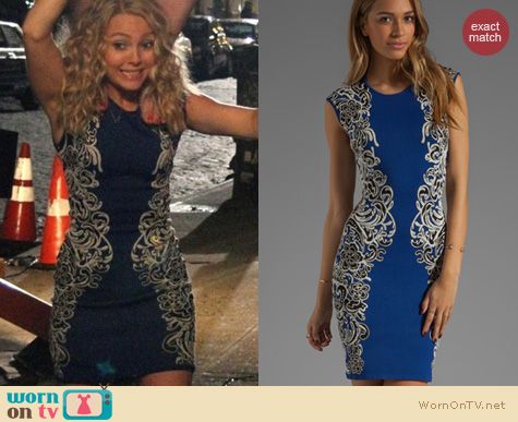 The Carrie Diaries Fashion: BCBGMAXAZRIA Ellena side embroidered dress worn by AnnaSophia Robb