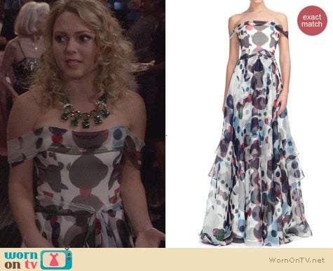 The Carrie Diaries Fashion: Carolina Herrera Polka Dot Pre-Fall 2013 Gown worn by AnnaSophia Robb