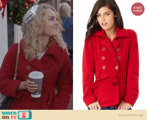 The Carrie Diaries Fashion: Delias Belted Fleece Peacoat worn by AnnaSophia Robb