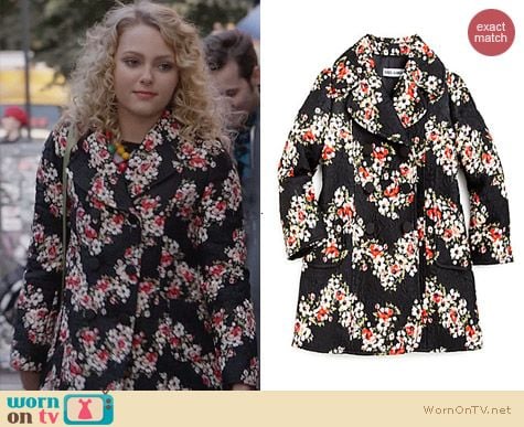 The Carrie Diaries Fashion: Dolce & Gabbana Floral Jacquard Coat worn by Carrie Bradshaw