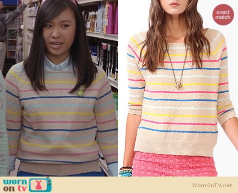 The Carrie Diaries Fashion: Forever 21 Striped Pullover worn by Mouse