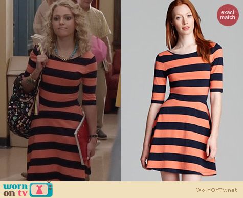 The Carrie Diaries Fashion: French Connection Fun Stripe Skater Dress worn by Carrie Bradshaw